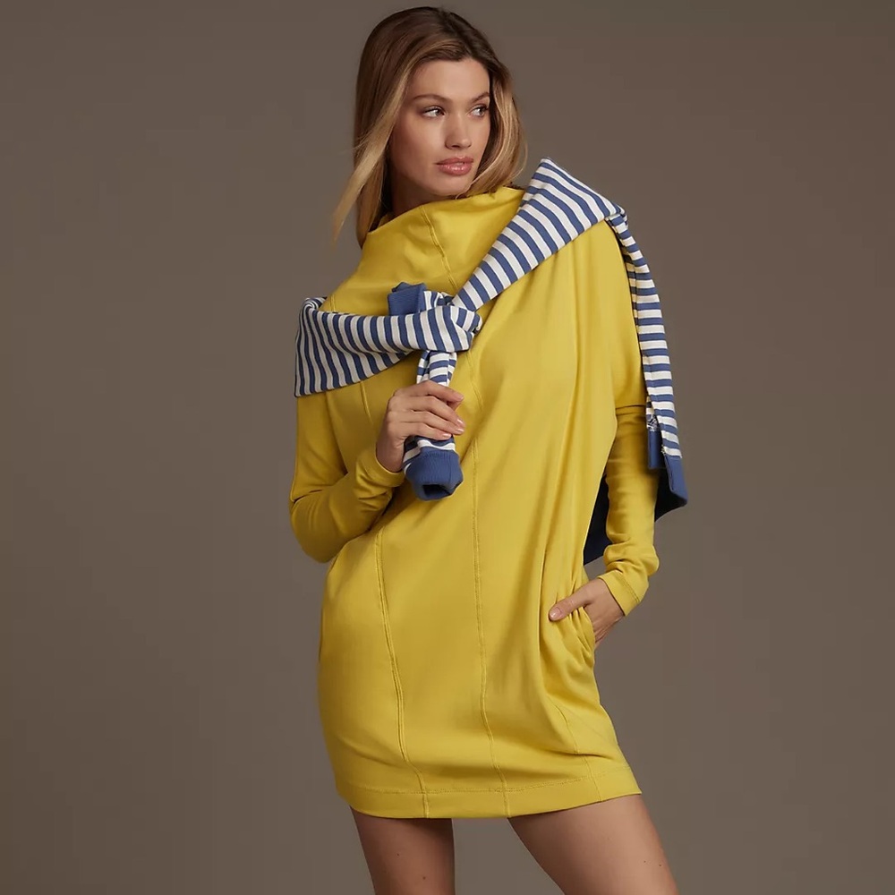 Daily Practice by Anthropologie Long-Sleeve Mock-Neck Knit Mini Dress
